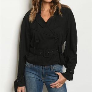 BLACK BELTED JACKET!